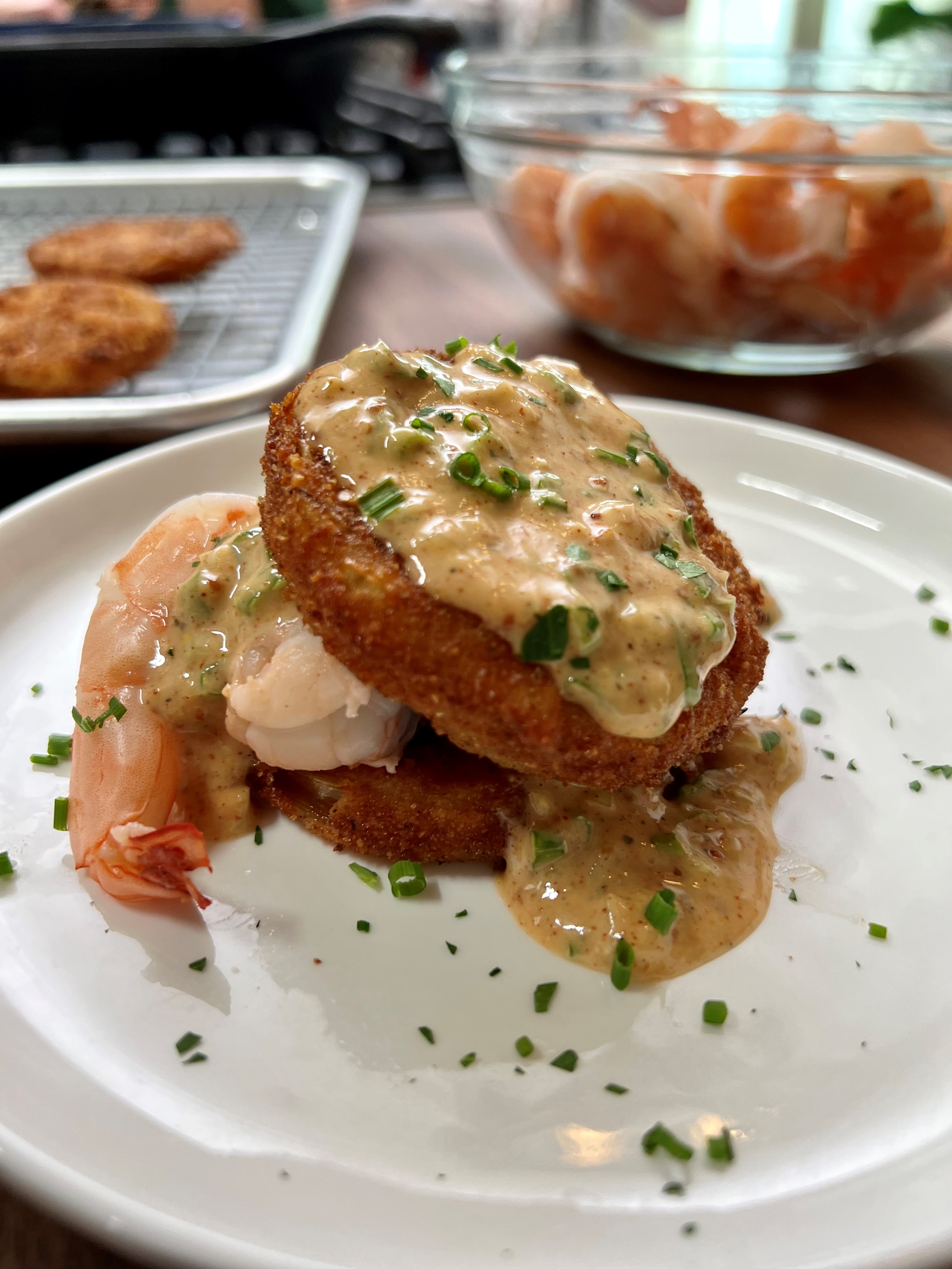 Fried Green Tomatoes With Creole Shrimp Remoulade